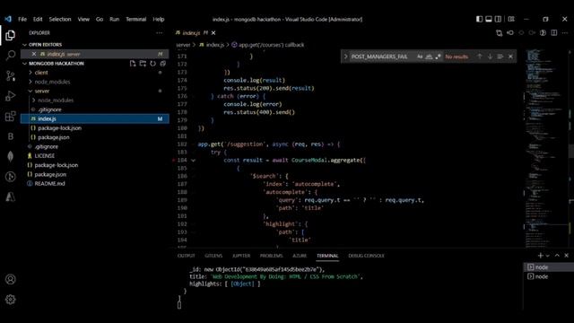 Autocomplete search suggestion in MongoDB Atlas with Node.js смотреть онлайн