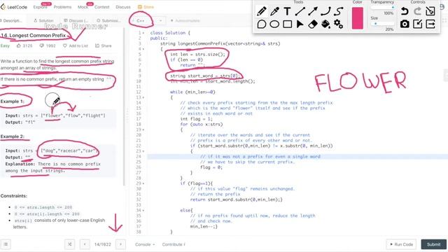 LeetCode Longest Common Prefix #14 | C++ Solution смотреть онлайн
