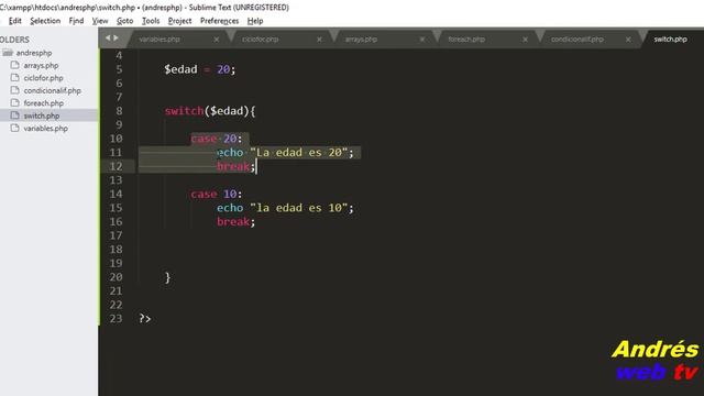 SWITCH CASE - ? Curso de php dede cero #7 смотреть онлайн