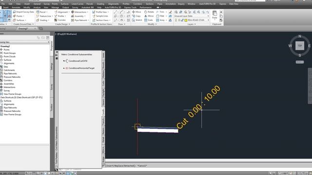 How to add a conditional cut or fill sub assembly in Civil 3D смотреть онлайн