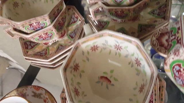 Антикварный чайный сервиз Sarreguemines серия Пекин Франция 19 век смотреть онлайн