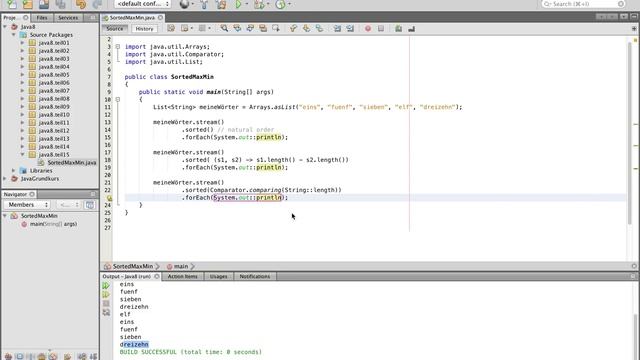 Java 8 Tutorial - 15 - Streams sorted, max und min German смотреть онлайн