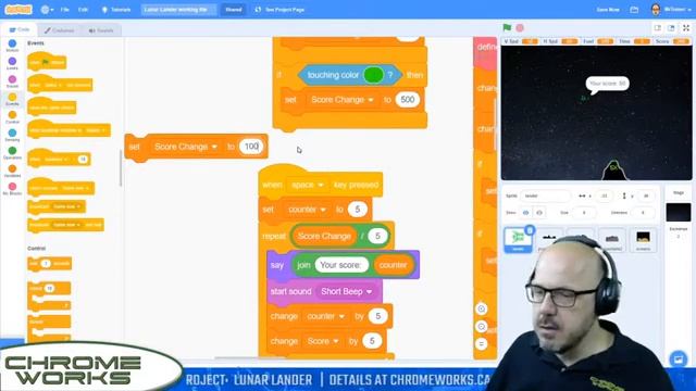 Code a Lunar Lander game in Scratch: Part 2 смотреть онлайн