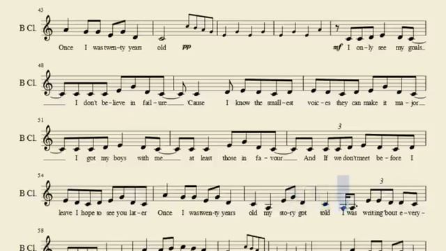 7 Years Lukas Graham Clarinet Sheet Music By MMC смотреть онлайн