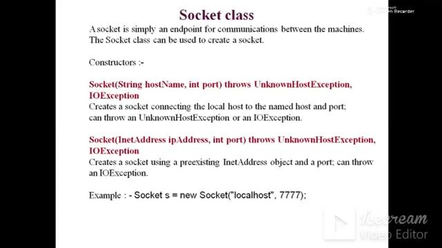 4.4 Socket and ServerSocket Class смотреть онлайн