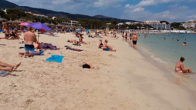 Walking tour Platja es Carregador, beach walk, Mallorca, Spain 4K смотреть онлайн