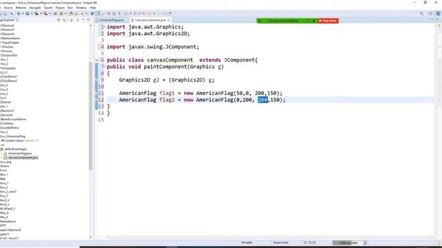 Java programming, allows user to draw an American Flag at a given position and given size смотреть онлайн