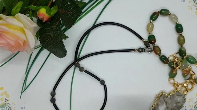 Браслет с Жемчугом. Колье на шнуре с Лабрадором. Бусы с цепочкой. смотреть онлайн