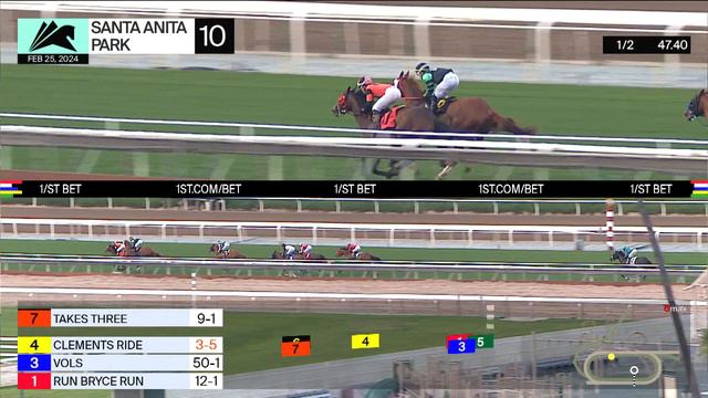 Clements Ride wins Race 10 on Sunday, February 25 at Santa Anita Park смотреть онлайн