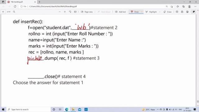 File Handling|Binary File|Case Study Questions смотреть онлайн