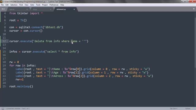 DELETE DATA FROM SQLITE3 DATABASE смотреть онлайн