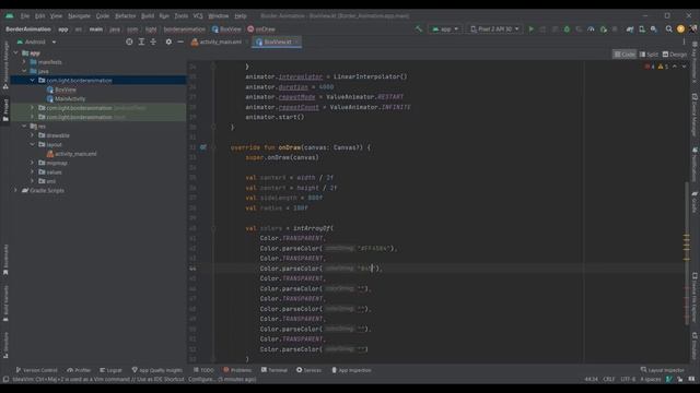 Adding Border Animation Using onDraw Enhance Your Android UI using kotlin Android Studio смотреть онлайн