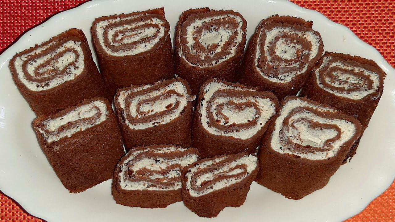 Шоколадные блинчики со сливочным сыром смотреть онлайн