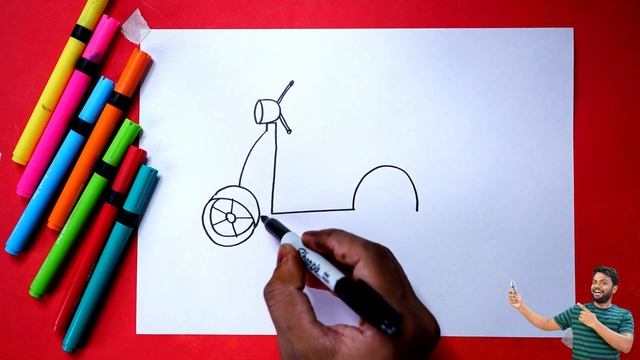 Simplest Way to Draw a Scooter from 5 Number | step by step for beginners | AP Drawing Scooter смотреть онлайн