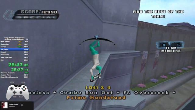 Tony Hawk's Underground Beginner All Story Goals% in 51:15 (51:00 IGT) смотреть онлайн