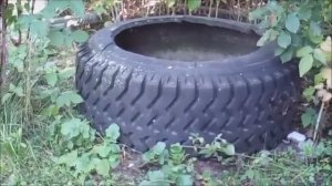 Как забетонировать покрышку под воду