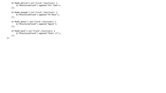 Code Review: Many onClick handlers that all append different text to one textarea смотреть онлайн