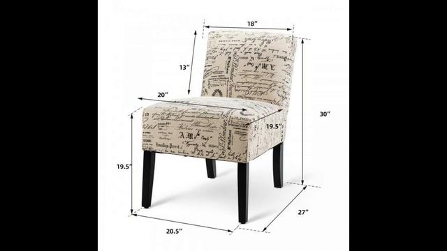 Set of 2 Armless Letter Print Single Sofa Chair смотреть онлайн