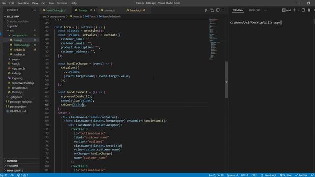 React Js Form | Complete React Projects Tutorial | BillsApp Module -3 смотреть онлайн