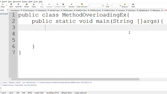 Print all alphabets in java and Method overloading in java смотреть онлайн