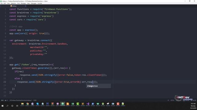 EDMT Dev - Food App Android Studio #25 Create Braintree payment with Firebase Functions смотреть онлайн