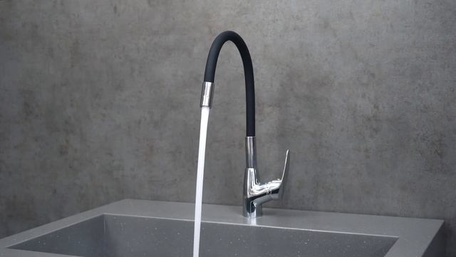 Смеситель для кухни с гибким изливом Lemark Linara LM0415C Black. смотреть онлайн