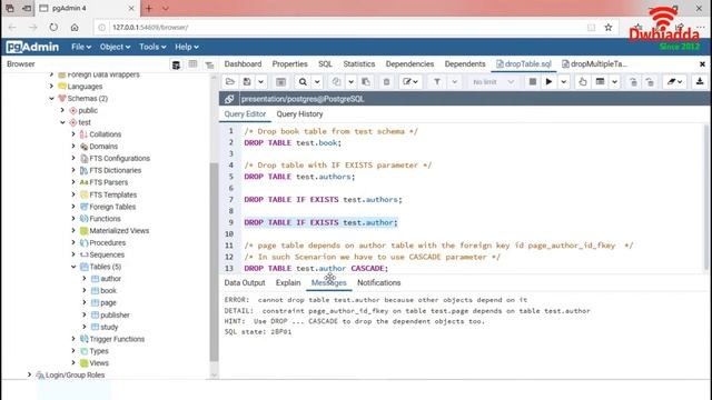 How drop single table and all tables in a schema | PostgreSQL Tutorial смотреть онлайн