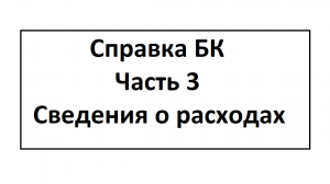 Справка БК. Часть 3: Сведения о расходах