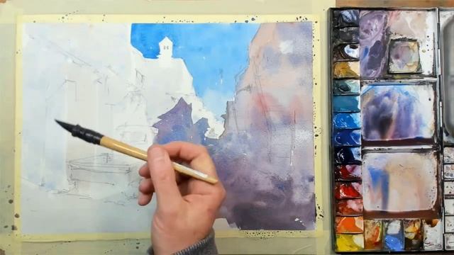 GET MORE LIGHT with DARKS in this Greek Village Scene in Watercolor смотреть онлайн