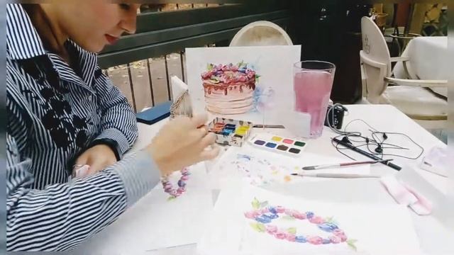 artVLOG | мастер-класс • рисуем тортик в кафе в центре Питера • ЧАСТЬ 2 смотреть онлайн
