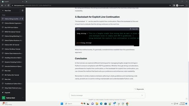 Lengthy single line strings in Python without going over maximum line length смотреть онлайн