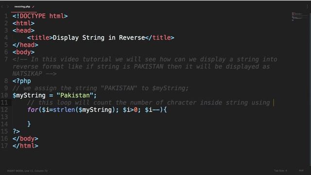 PHP Tutorial Series: How To Display a string in reverse oder using strlen function in php 2017 смотреть онлайн