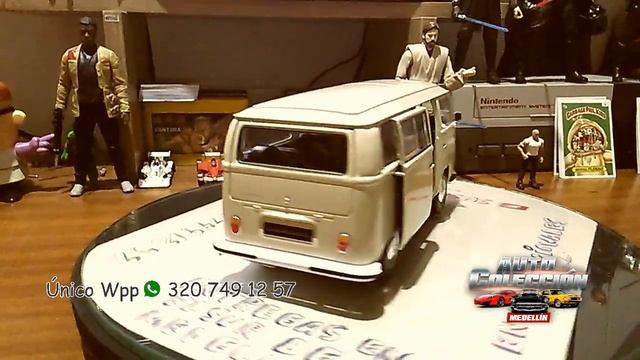 VENDIDO VOLKSWAGEN Type 2 Bus 1972 Escala 1 24   Marca Welly 18 Cm En Metal NUEVO