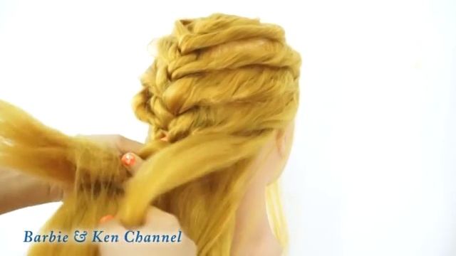 Объемная прическа в школу. Коса из жгутов. Hairstyle for school смотреть онлайн