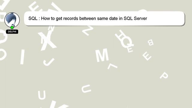 SQL : How to get records between same date in SQL Server смотреть онлайн
