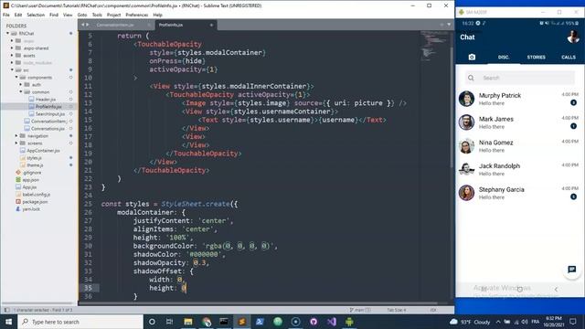React Native Chat UI | User Profile Modal смотреть онлайн
