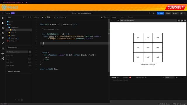 REACT Tic Tac Toe Slow Paced Tutorial - Pure Coding Vibes смотреть онлайн