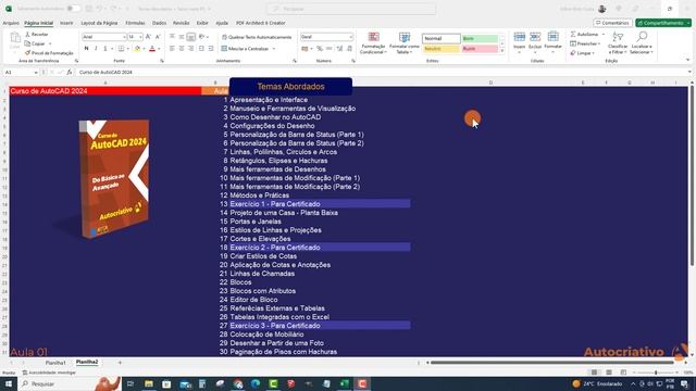 Curso de AutoCAD 2024 do Básico ao Avançado - Aula 01/45 - Apresentação e Interface - Autocriativo смотреть онлайн