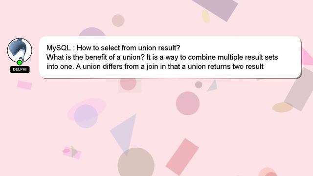 MySQL : How to select from union result? смотреть онлайн