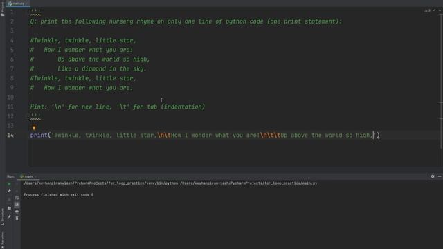 Python-“Twinkle Twinkle Little Star” on only one line of code (and one print statement). смотреть онлайн