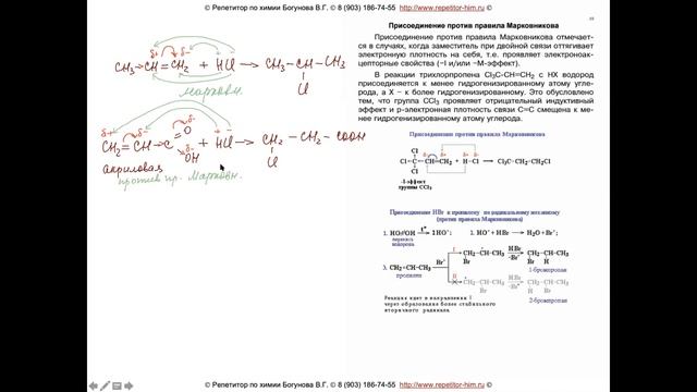 Профильный курс химии. Алкены (1). Присоединение против правила Марковникова смотреть онлайн