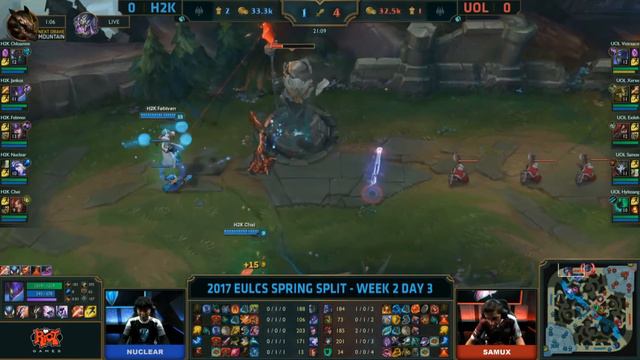 H2K VS UNICORNS OF LOVE | GAME 1 | EU LCS 2017 WEEK 2 смотреть онлайн