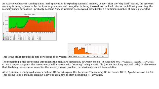 Apache with mod_perl eating memory when idle смотреть онлайн