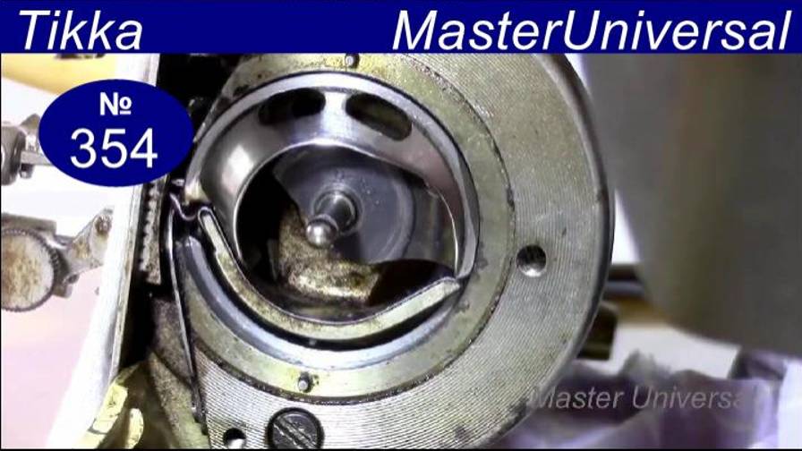 Как правильно носик челнока должен подходить к отверстию иголки, петлеобразование. Видео №354.