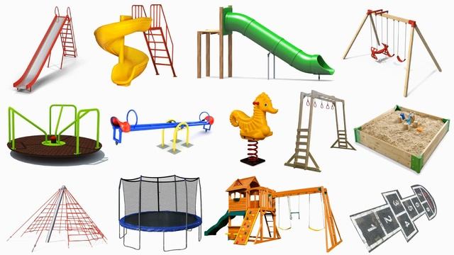 Learn Playground Items In English! Vocabulary List At The Playground! Seesaw,swing,monkey Bars..?