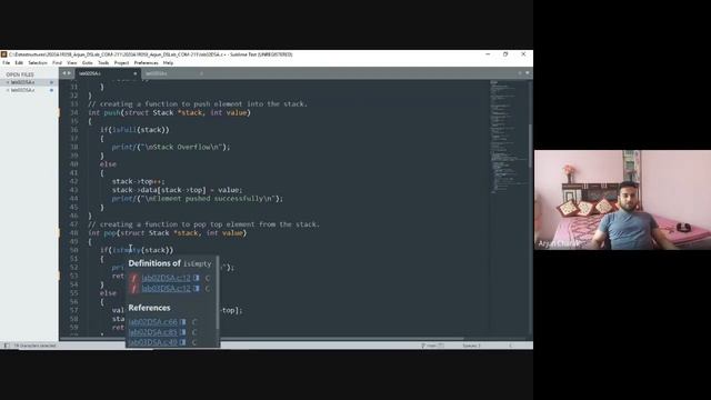 Implementation of Stack in C and developing functions to perform push, pop and top operations. смотреть онлайн