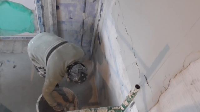 Гипсовая штукатурка с напарником. 55 квадратов. смотреть онлайн