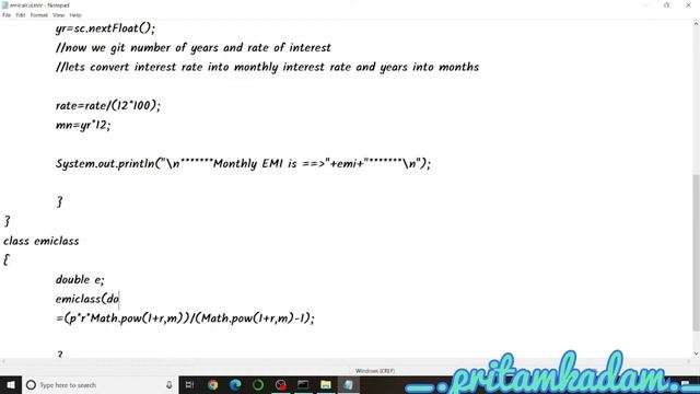JAVA Program for EMI Calculator {4 Different Methods} смотреть онлайн