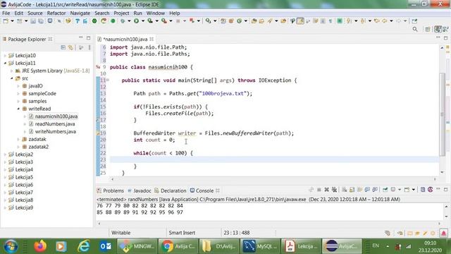 WRITING RANDOM NUMBERS TO THE FILE - Lekcija 11 - Java IO смотреть онлайн