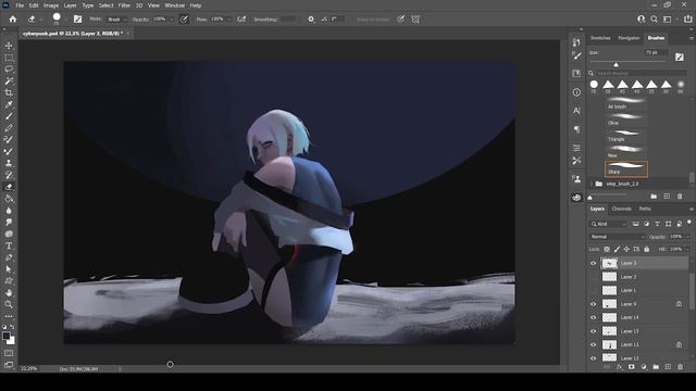 Lucy cyberpunk edgerunner Painting process смотреть онлайн